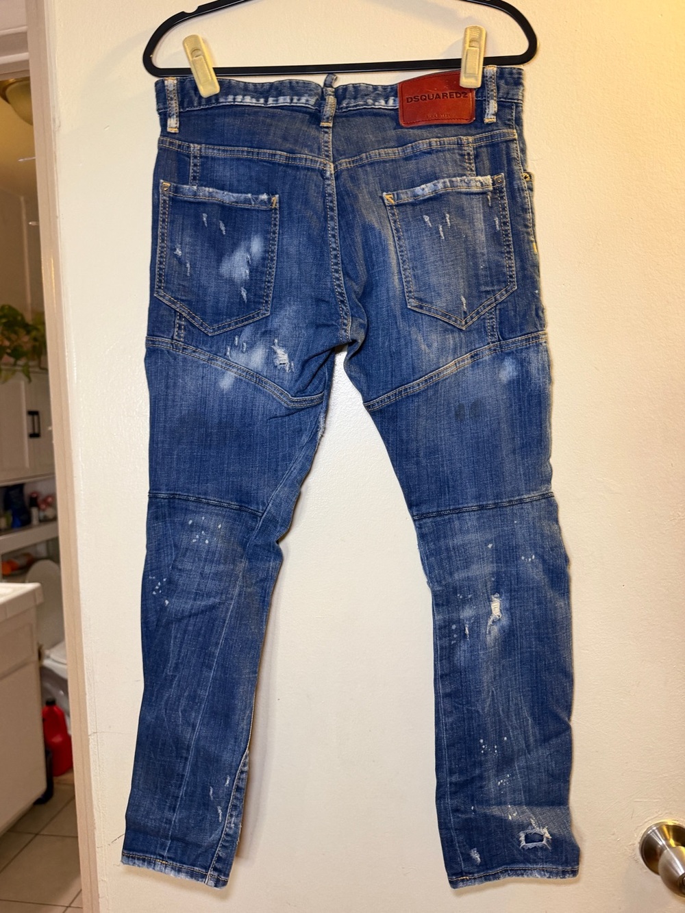 Dsquared2 Men's Slim Distressed Blue Jeans View 6